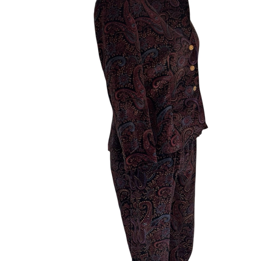 Dark Purple Vintage Paisley Handmade Knickerbocker Two Piece Set Size XS/S - Picture 4 of 7